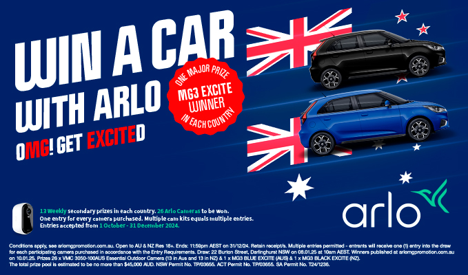 Win a Car or 1 of 26 Alro Cameras with Arlo with Your Purchase of Any Arlo Camera