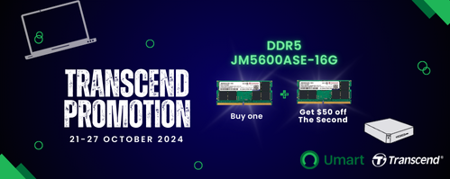 Buy Two Transcend JM5600ASE-16G DDR5 RAM, Get $50 Off the Second One!