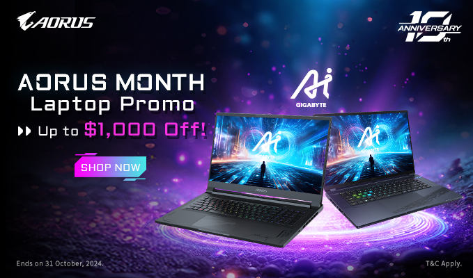 Gigabyte AORUS Month Laptop Promo - Up to $1,000 Off!