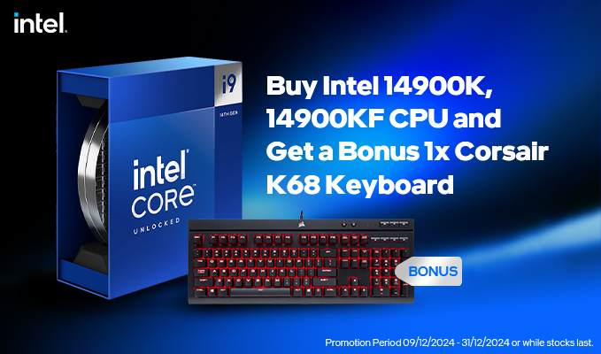 Bundle & Save | Buy Intel 14900K,14900KF CPU and Get a Bonus lx Corsair K68 Keyboard