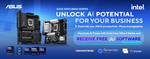 Buy an ASUS Z890, B860, H810 motherboard or ROG NUC / ASUS NUC 14 series to unlock new AI experiences for your business!