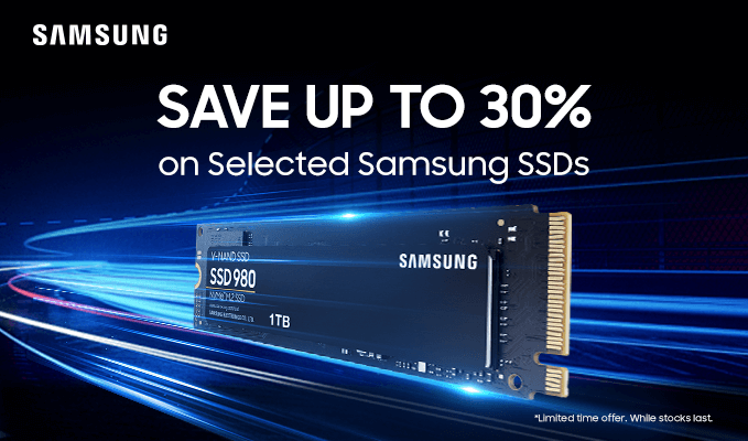 Up to 30% Off Selected Samsung SSDs