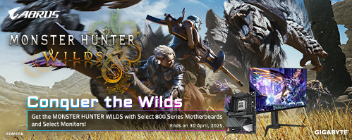 Get the MONSTER HUNTER WILDS with Select Gigabyte 800 Series Motherboards and Select Monitors!