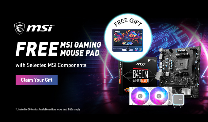 Free MSI Gaming Mouse Pad with Selected MSI Components
