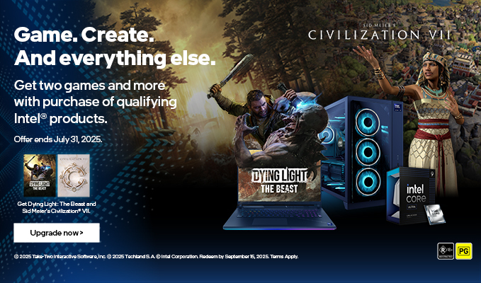 Get Two Games and More with Purchase of Qualifying Intel Products