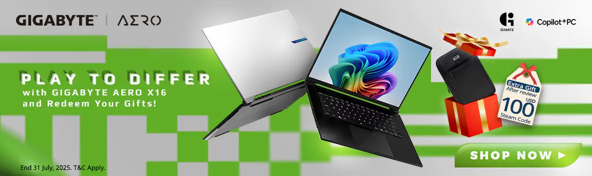 Play It Differently with GIGABYTE AERO X16 and Redeem Your Gifts!