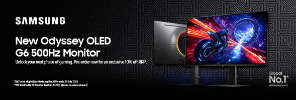 $170 Off Samsung Odyssey G6 G60SF 27in QHD QD-OLED 500Hz G-SYNC Compatible Gaming Monitor