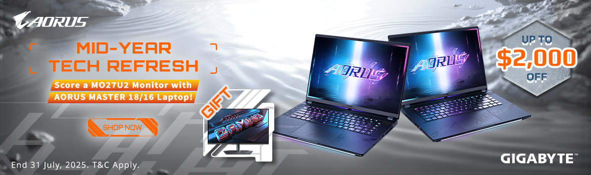 Score a MO27U2 OLED Gaming Monitor with AORUS MASTER 18/16 Laptops!
