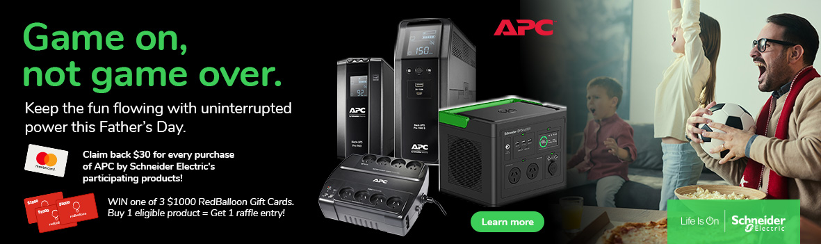 Claim Up to $30 eMasterCard on APC UPS & Win 1 of 3 $1,000 RedBalloon Gift Cards