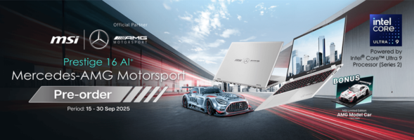 Receive a Mercedes-AMG Model Car with the purchase of an eligible MSI Mercedes-AMG Laptop