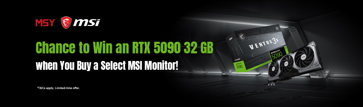 Chance to Win an RTX 5090 32 GB when You Buy a Select MSI Monitor!