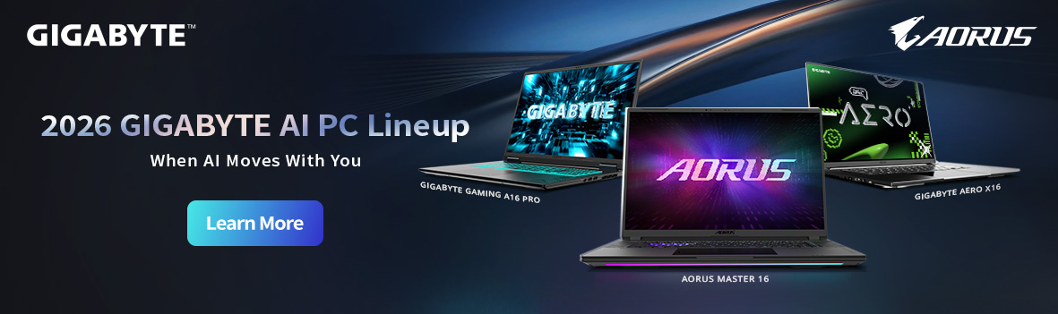 2026 GIGABYTE AI PC Lineup | AORUS Master 16, AERO X16 & GAMING A16 Pro