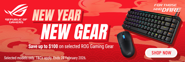 New Year, New Gear Sale | Save Up to $100 on Selected ROG Gaming Gear