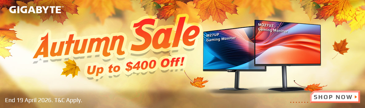 Gigabyte Autumn Sale 2026: Save Up to $400 on Gaming Monitors!