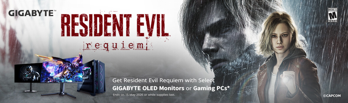 Get Resident Evil Requiem with Select GIGABYTE OLED Monitors or Gaming PCs*