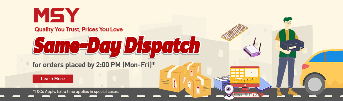 Same-Day Dispatch for orders placed by 2:00 PM (Mon-Fri)