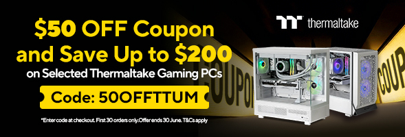 Use Code '50OFFTTMSY' to Save an Extra $50 on Selected Thermaltake Gaming PCs. First 20 Orders Only!