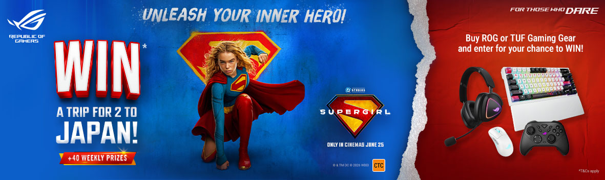 Chance to Win a Trip for 2 to Japan with SUPERGIRL™ & ASUS Gaming Gear!
