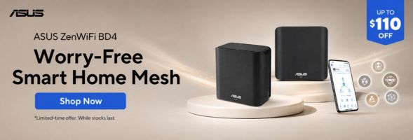 Up to $110 Off ASUS ZenWiFi BD4 Worry-Free Smart Home Mesh