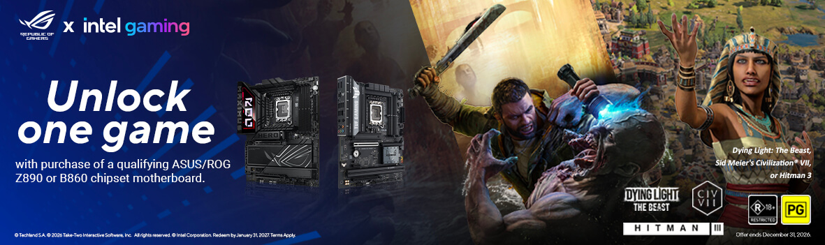 ASUS x Intel Motherboard Game Bundle | Redeem 1 Game with Eligible Z890 & B860 Motherboards