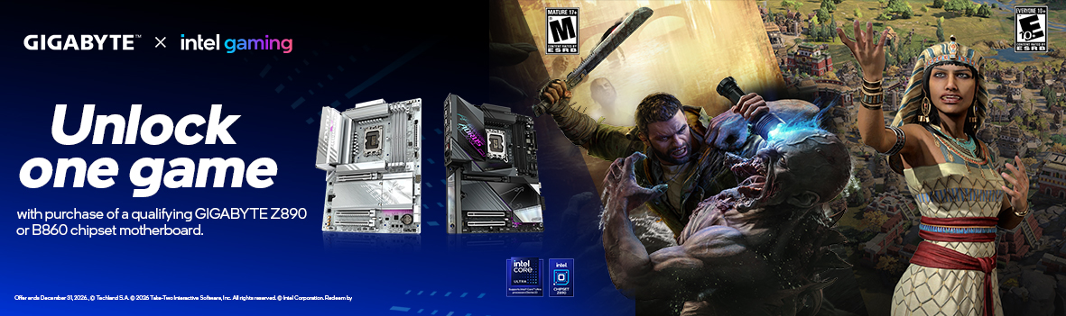 Unlock One Game with Qualifying GIGABYTE & AORUS Z890 or B860 Motherboards
