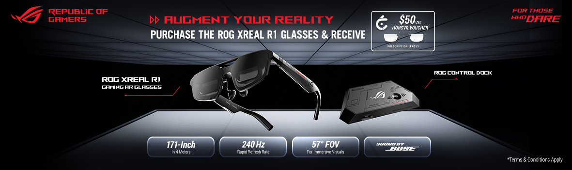 Redeem a $50USD HONSVR Voucher with ROG XReal R1 Glasses!