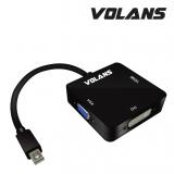 Volans Mini Display Port to HDMI/DVI/VGA Converter - 20cm (VL-MDPHDV)