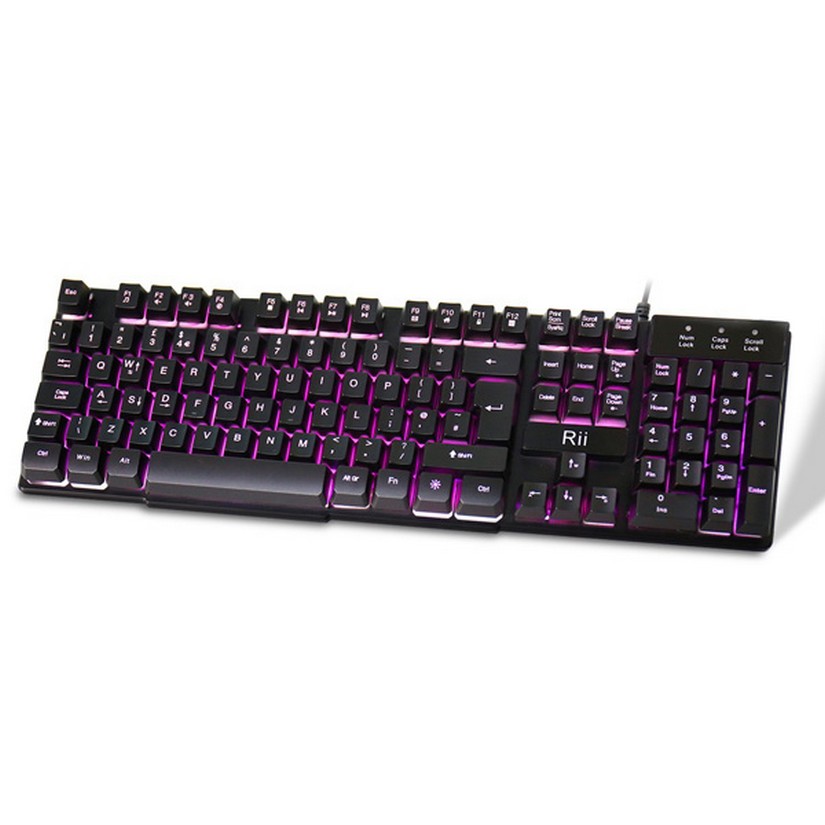 RII RK100 Mechnical Feeling USB Keyboard 104 Key 3 Color Led (RK100)