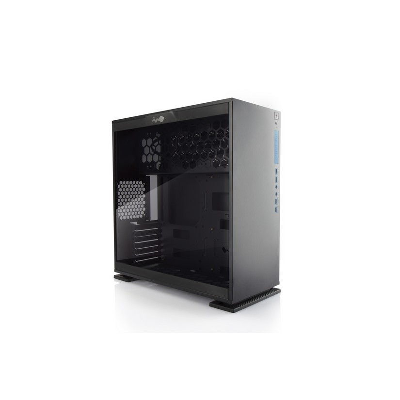 Inwin 303 Black Mid Tower ATX SECC Tempered Glass Side Panel with 3X RGB Black/Red Fans 2X Led Strip (303BLK-3RGBFNBR)