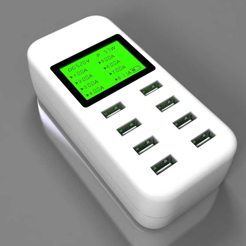 Simplecom 8 Port Smart USB AC Charger w LCD Display (CU880)