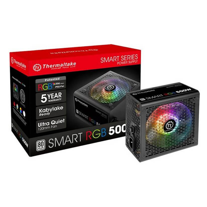 Thermaltake 500W Smart RGB 80+ Power Supply (PS-SPR-0500NHSAWA-1)