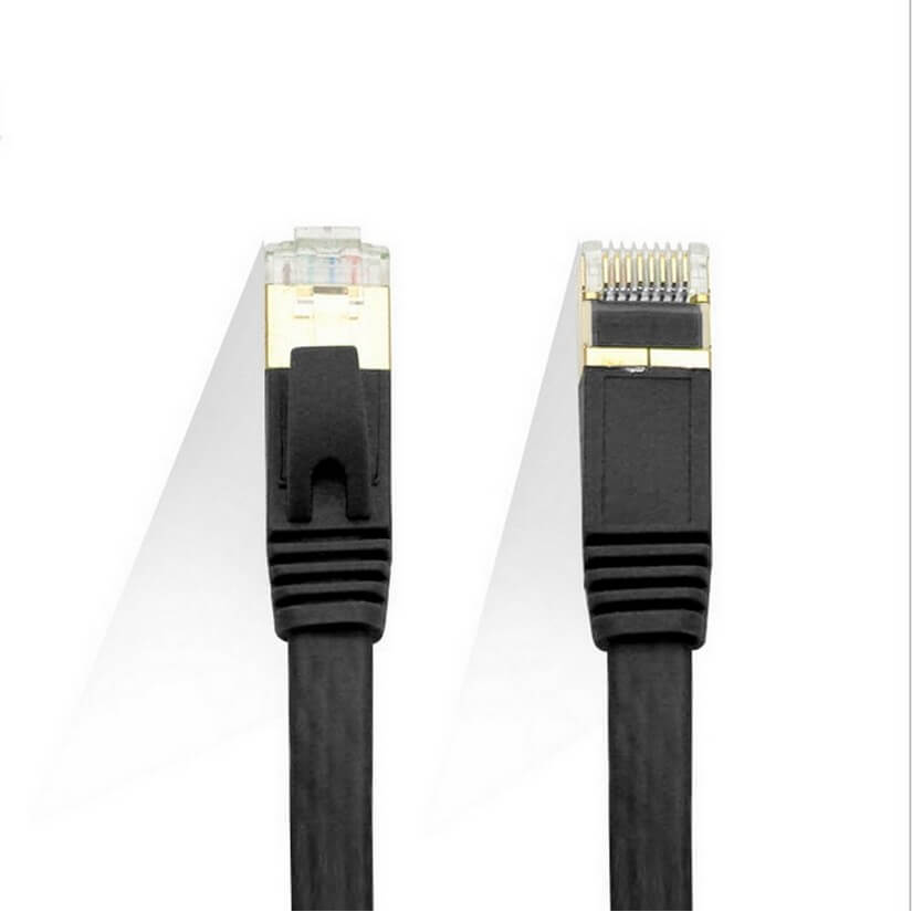 Edimax 5m Black 10GbE Shielded CAT7 Network Cable - Flat (EA3-050SFA)