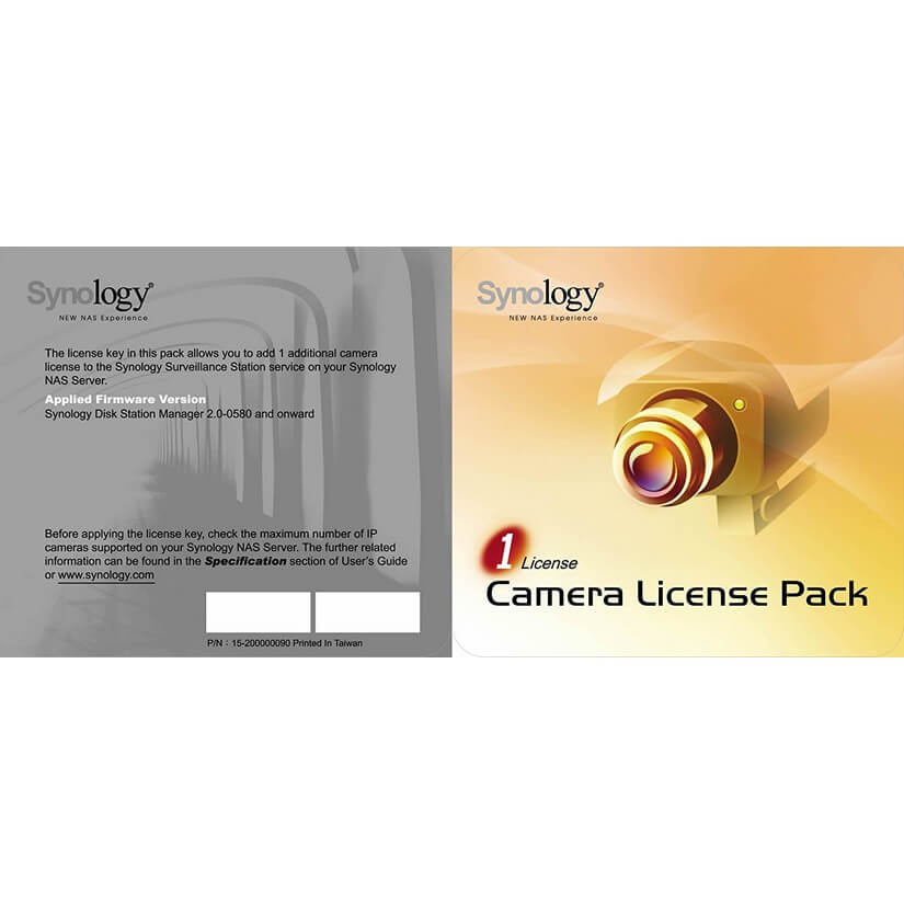 Synology Camera License Pack For Synology NAS - 1 Additional License (license PK (1))