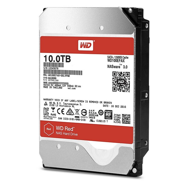 Western Digital 10TB Red 3.5in NAS Hard Drive (WD100EFAX)