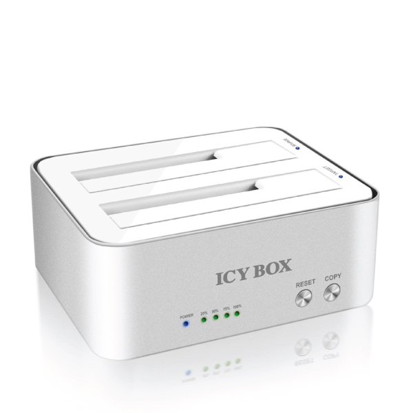 ICY BOX IB-120CL-U3 2-Bay Docking and Clone Station for 2.5in & 3.5in SATA HDDs