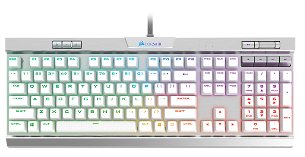 Corsair Gaming K70 MK2 RGB LED Special Edition Silver Mechanical Gaming Keyboard - Cherry Speed (CH-9109114-NA)
