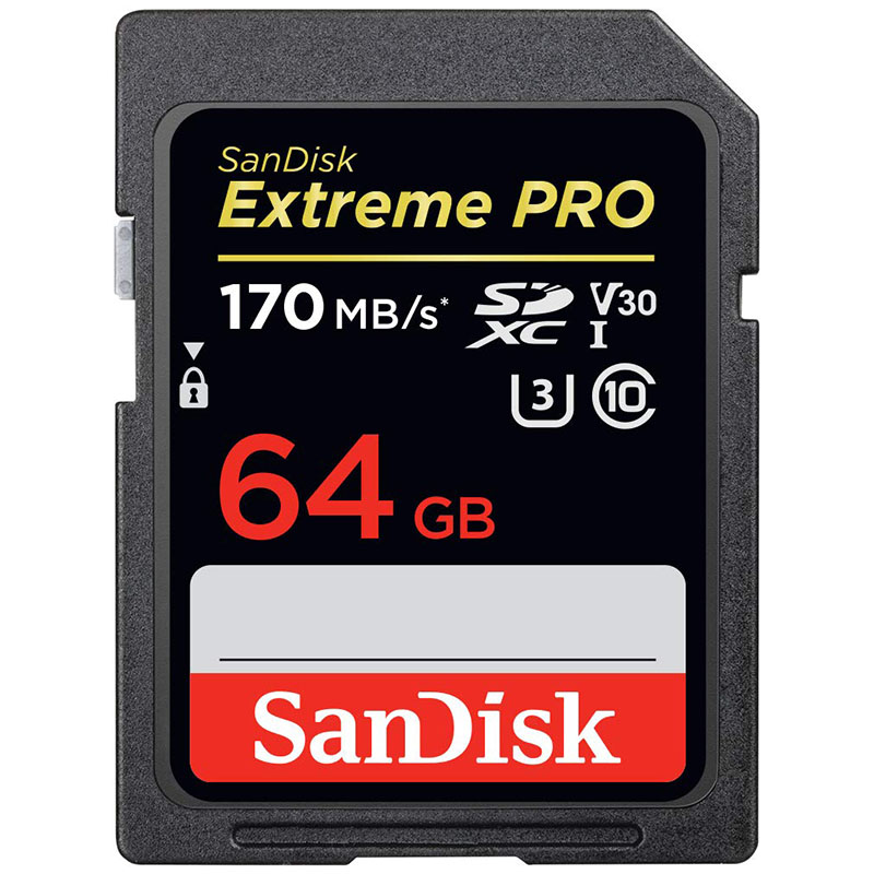 SanDisk 64GB Extreme Pro UHS-I SDXC Memory Card (V30) 170MB/s R 90MB/s W (SDSDXXY-064G-GN4IN)