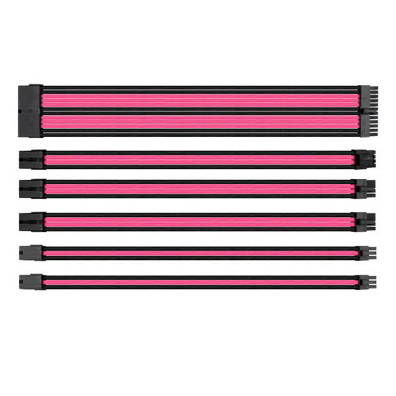 Thermaltake TTMod Sleeved Extension Cable Kit - Pink and Black