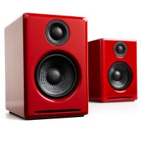 Audioengine 2+ Wireless Desktop Speakers - Gloss Red