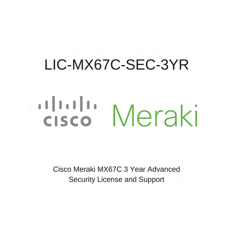 Cisco Meraki MX67C Advanced Security and Support 3 Year License (LIC-MX67C-SEC-3YR)