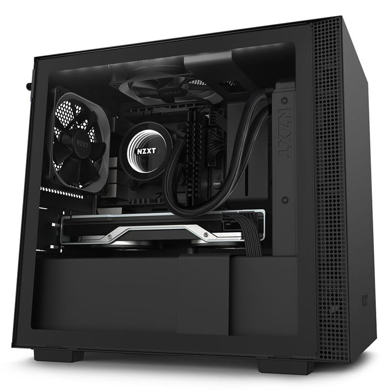 NZXT H210i Smart Tempered Glass Mini Tower ITX Case - Matte Black