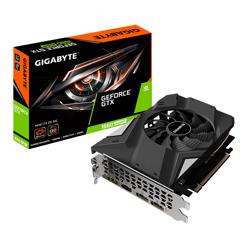 Gigabyte GeForce GTX 1660 Super Mini ITX 6G OC Graphics Card (GV-N166SIXOC-6GD)