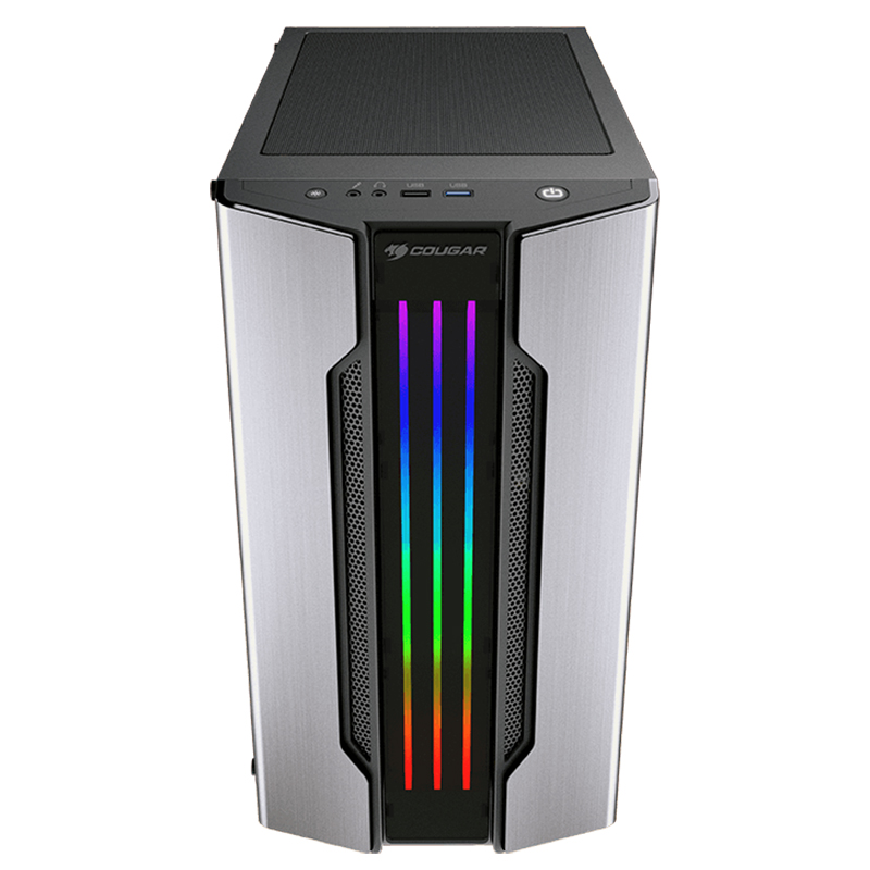 Cougar Gemini-M Tempered Glass RGB Mini Tower mATX Case - Silver (Gemini-M Silver)