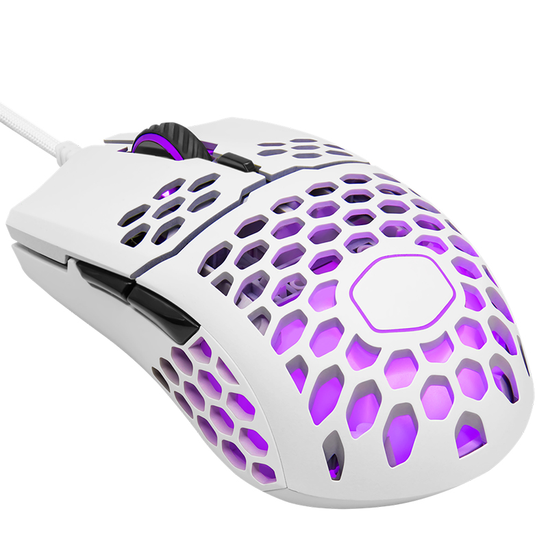 Cooler Master MasterMouse MM711 Ultra Lightweight RGB Optical Gaming Mouse - Matte White (MM-711-WWOL1)