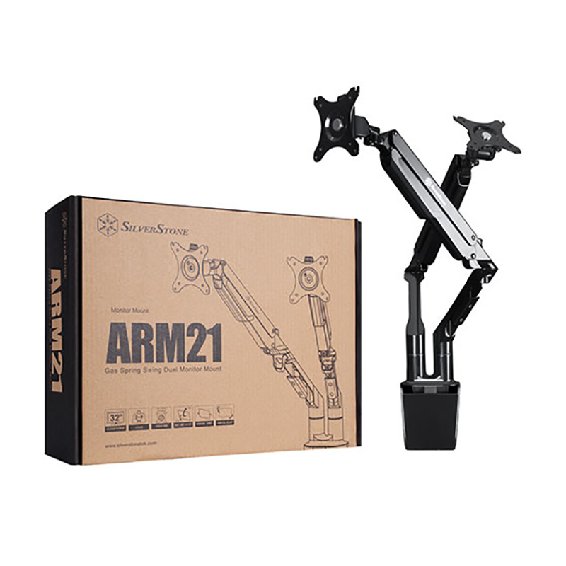 Silverstone ARM21 Gas Spring Dual Monitor Arm (SST-ARM21B)