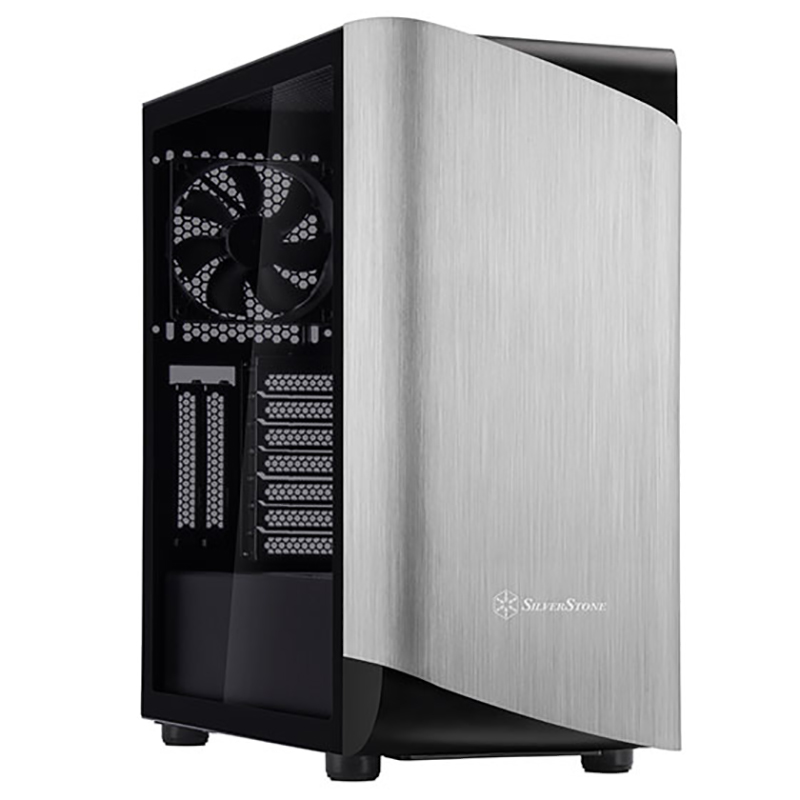 SilverStone Seta A1 Tempered Glass Mid Tower ATX Case - Silver/Black (SST-SEA1SB-G)