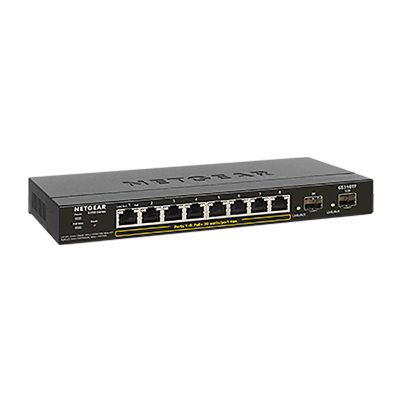 Netgear S350 Series 8-port Gigabit PoE+ Smart Managed Pro Switch (GS310TP-100AJS)