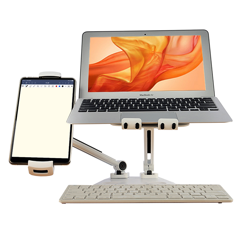 BlueEye Universal and Adjustable Double Arm Stand Holder - White (BL-C3W)