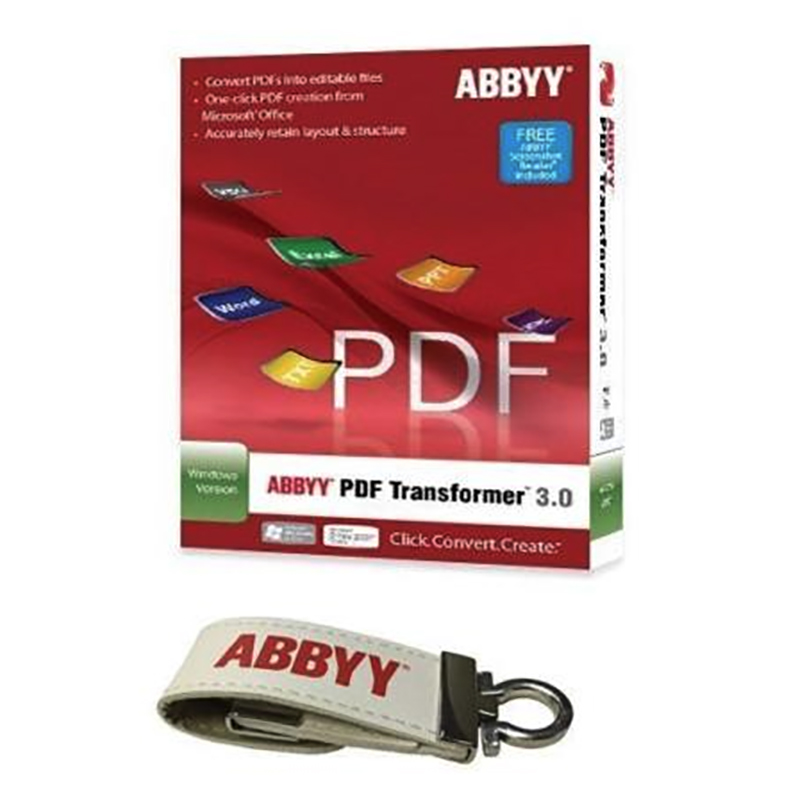 ABBYY USB Key Software Bundle - PDF Transformer+ and Business Card Reader and Screenshot Reader