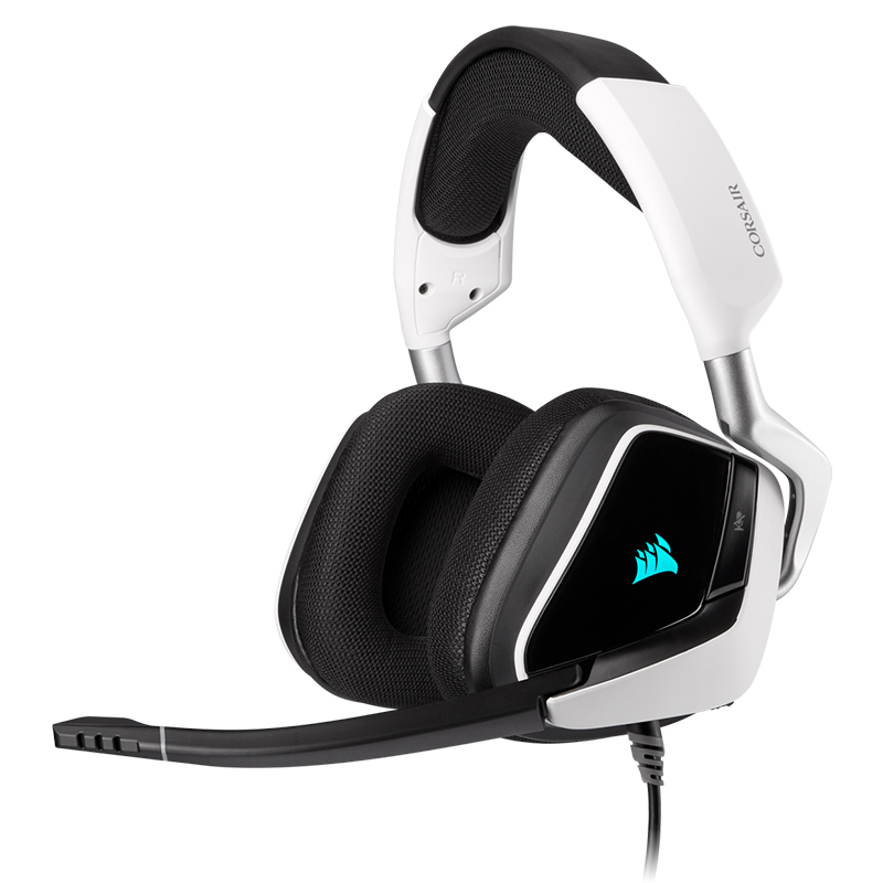 Corsair Void RGB Elite USB Premium Wired Gaming Headset with 7.1 Surround Sound - White (CA-9011204-AP)